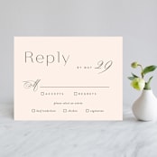 "Lithe" - RSVP Cards in Blush by Kristie Kern - Front