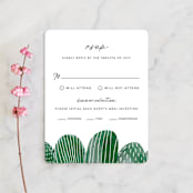 "Painted Cacti" - RSVP Cards in Cactus by Olivia Raufman - Front