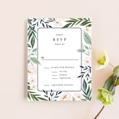 "Floral Edged Frame" - RSVP Cards in Royal by Alethea and Ruth - Front