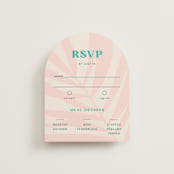 "The Palm" - RSVP Cards in Flamingo by Pixel and Hank - Front