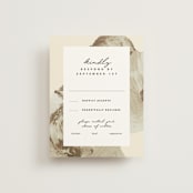 "Organic Elegance" - RSVP Cards in Sand by Carrie Moradi - Front
