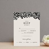 "Modern Floral Frame" - RSVP Cards in Champagne by Faith Harlow - Front