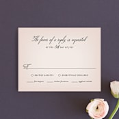 "Elegant Lace" - RSVP Cards in Blush by Hooray Creative - Front