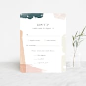 "Overlapping" - RSVP Cards in Blush by Jennifer Wick - Front