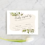 "Ribbonly" - RSVP Cards in Blush by Jennifer Wick - Front