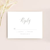"Monogram Floral" - RSVP Cards in Peach by Lori Wemple - Front