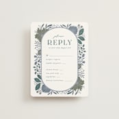 "Flourish" - RSVP Cards in Bluemoon by Jen Owens - Front