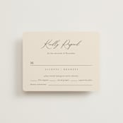 "Love Story" - RSVP Cards in Mocha by Jennifer Postorino - Front