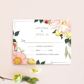"Spring Blooms" - RSVP Cards in Blush by Susan Moyal - Front