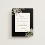 "A Wedding in the Garden" - RSVP Cards in Charcoal by Chris Griffith - Front