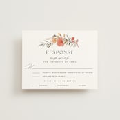 "New Blossoms" - RSVP Cards in Peach by Olivia Raufman - Front