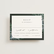 "Juniper" - RSVP Cards in Emerald by Kate Ahn - Front
