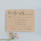 "Wedding Stamp" - RSVP Cards in Kraft by Hudson meet Rose - Front