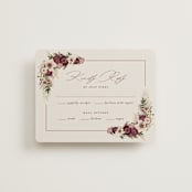 "Dried Floral Wreath" - RSVP Cards in Cabernet by Erin Deegan - Front