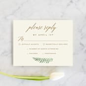 "Painted Ferns" - RSVP Cards in Cream by Amy Kross - Front