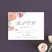 "Romantic Watercolor Flora" - RSVP Cards in Dhalia by Petra Kern - Front