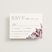 "Romantic Florals" - RSVP Cards in Violet by Hooray Creative - Front
