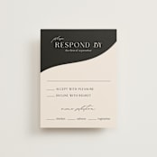 "Engraved" - RSVP Cards in Charcoal by Claudia Orengo - Front