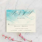 "Ombio" - RSVP Cards in Aqua by GeekInk Design - Front
