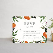 "Orange Blossoms" - RSVP Cards in Pearl by Susan Moyal - Front