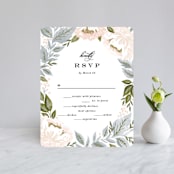 "Peony Floral Frame" - RSVP Cards in Cornflower by Alethea and Ruth - Front