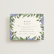 "Hydrangea Frame" - RSVP Cards in Periwinkle by Susan Moyal - Front