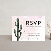 "Cacti" - RSVP Cards in Rose Crystal by Cass Loh - Front