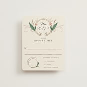 "Charming" - RSVP Cards in Almond by GeekInk Design - Front