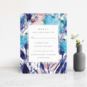 "Blissful Blooms" - RSVP Cards in Celestial by Grace Kreinbrink - Front