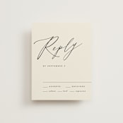 "Violet " - RSVP Cards in Linen by Kelly Schmidt - Front