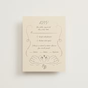 "The Swan" - RSVP Cards in Buttercream by Helena Vitto - Front