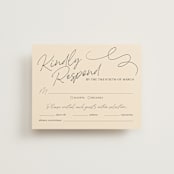 "French Whimsy Script" - RSVP Cards in Champagne by Wallace Design Co. - Front
