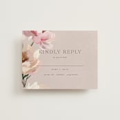 "Chalk Floral" - RSVP Cards in Dove by Olivia Kanaley Inman - Front