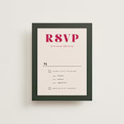 "Rose Garden" - RSVP Cards in Magenta by Leah Bisch - Front