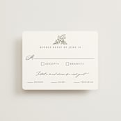 "Vineyard" - RSVP Cards in Olive by Sarah Brown - Front