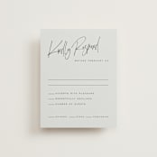 "Signature Script" - RSVP Cards in Mint by Michelle Taylor - Front