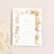 "Garden" - RSVP Cards in Peach by Lori Wemple - Front