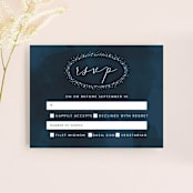 "tiny dots" - RSVP Cards in Sapphire by Erin Deegan - Front