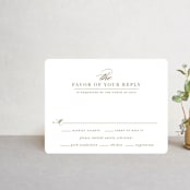 "divine" - RSVP Cards in Gilded Gold by Jennifer Postorino - Front