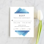 "Modern Water" - RSVP Cards in Celestial by Olivia Raufman - Front