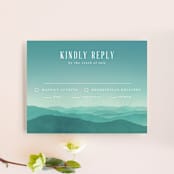 "Misty Mountain Range" - RSVP Cards in Sky by Kelly Schmidt - Front