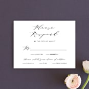 "Elegant Monogram" - RSVP Cards in Tuxedo by Simona Camp - Front