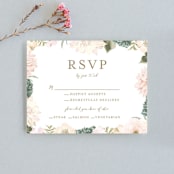 "Garden Wedding" - RSVP Cards in Blush by Susan Moyal - Front