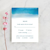 "Tide Pools" - RSVP Cards in Sea by Krissy Bengtson - Front