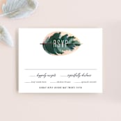 "Painterly Plant" - RSVP Cards in Midnight by Hooray Creative - Front