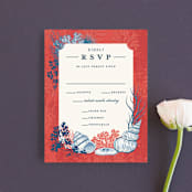 "Deep Blue" - RSVP Cards in Deep Blue by Paper Sun Studio - Front