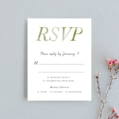 "Watercolor Leaf" - RSVP Cards in Porcelain by Johanna McShan - Front