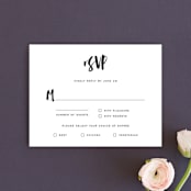 "Love Actually" - RSVP Cards in Onyx by Design Lotus - Front