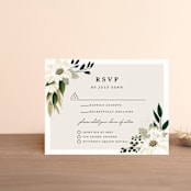 "Botanical Ring" - RSVP Cards in Ivory by Susan Moyal - Front
