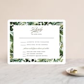 "Mixed Greenery" - RSVP Cards in Emerald by Susan Moyal - Front
